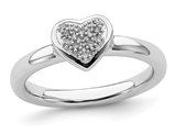 Sterling Silver Promise Heart Ring with Diamond Accent 